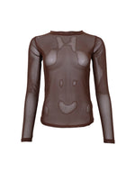 Afbeelding in Gallery-weergave laden, BCJessie Mesh Blouse 41223 Coffee