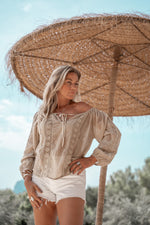 Afbeelding in Gallery-weergave laden, Blouse Lace 7116594392 Taupe
