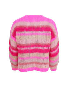 BCcasey Multi Striped Cardigan 1182 Pink Passion