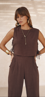 Afbeelding in Gallery-weergave laden, Pants Ondine Espresso
