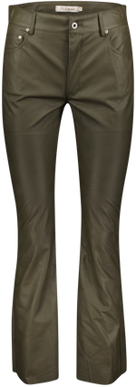 Afbeelding in Gallery-weergave laden, Cropped Flared Vegan Leather P0FK-HA4000 3815 Kaky
