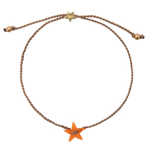 Resin Star Bracelet B2188 NEON Orange Gold Plated