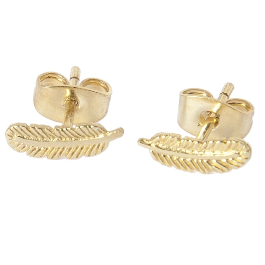 Little Feather Stud Earring(set of 2) E477 Gold Plated