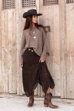 Afbeelding in Gallery-weergave laden, Luna Lace Skirt MNO22615DBR Dark Brown
