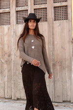 Afbeelding in Gallery-weergave laden, Luna Lace Skirt MNO22615DBR Dark Brown
