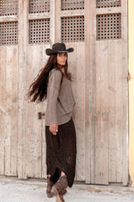 Afbeelding in Gallery-weergave laden, Luna Lace Skirt MNO22615DBR Dark Brown
