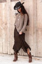 Afbeelding in Gallery-weergave laden, Luna Lace Skirt MNO22615DBR Dark Brown
