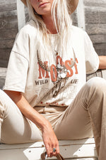 Afbeelding in Gallery-weergave laden, Serena Artwork Tshirt MMI22603BE Beige
