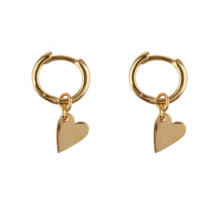 Small Hoop Heart Earring E2126 Gold Plated