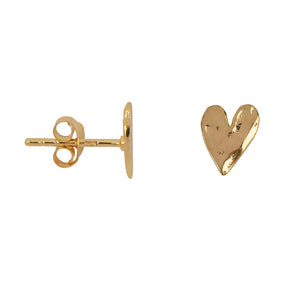 Hammered Heart Stud Earring E2303 Silver