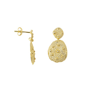 Antique Double Stud Earring E2378 Gold Plated