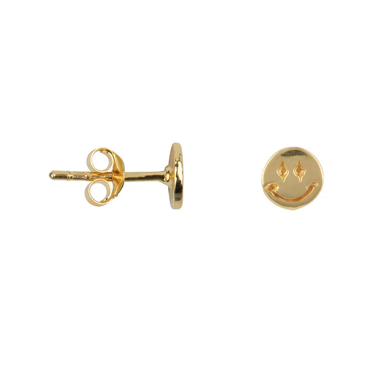 Mini Smiley Stud E2526 Gold Plated