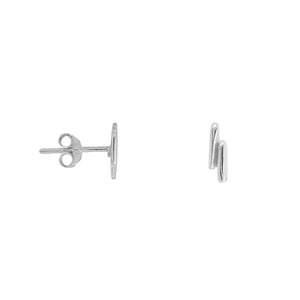 Two Stripes Stud Earring E2433 Silver