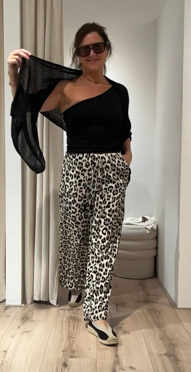 BCLuna Luna Straigt Pants 31977 Lt Leopard