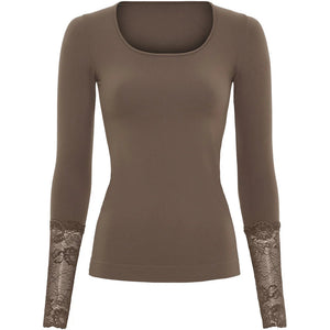 Mary Blouse Lace LS H5-604 Caffe