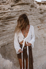 Afbeelding in Gallery-weergave laden, Scarf Cotton ROOTS Cacao / Brown

