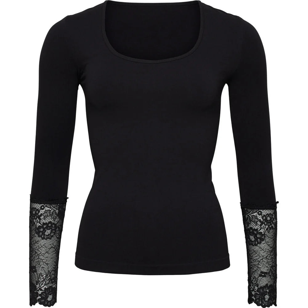 Mary Blouse Lace LS H5-604 Nero