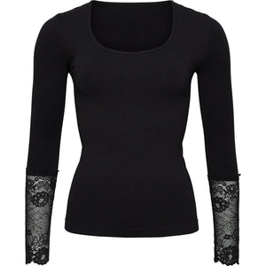 Mary Blouse Lace LS H5-604 Nero