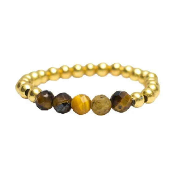 Ring Round 5 Stones RK Tiger Eye