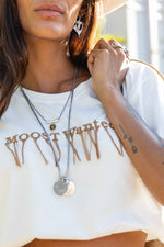 Afbeelding in Gallery-weergave laden, Skye Fringe Tshirt MMI12604OW Off White
