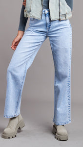 Jeans Wide Leg 21300-6 Light Washed Blue