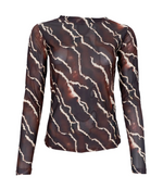 Afbeelding in Gallery-weergave laden, BCannie Mesh Blouse 3846 Mocca Marble
