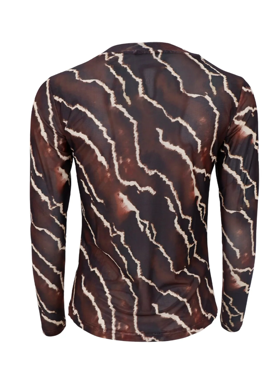 BCannie Mesh Blouse 3846 Mocca Marble