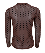 Afbeelding in Gallery-weergave laden, BCJennie Dotted Mesh Blouse 40611 Coffee
