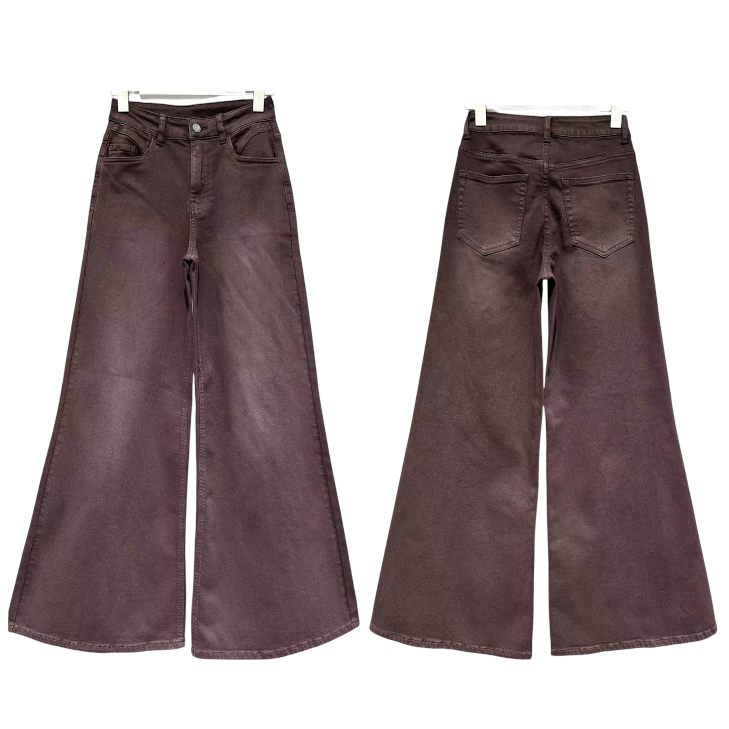 Wide Leg Jeans 21395 Washed Grey