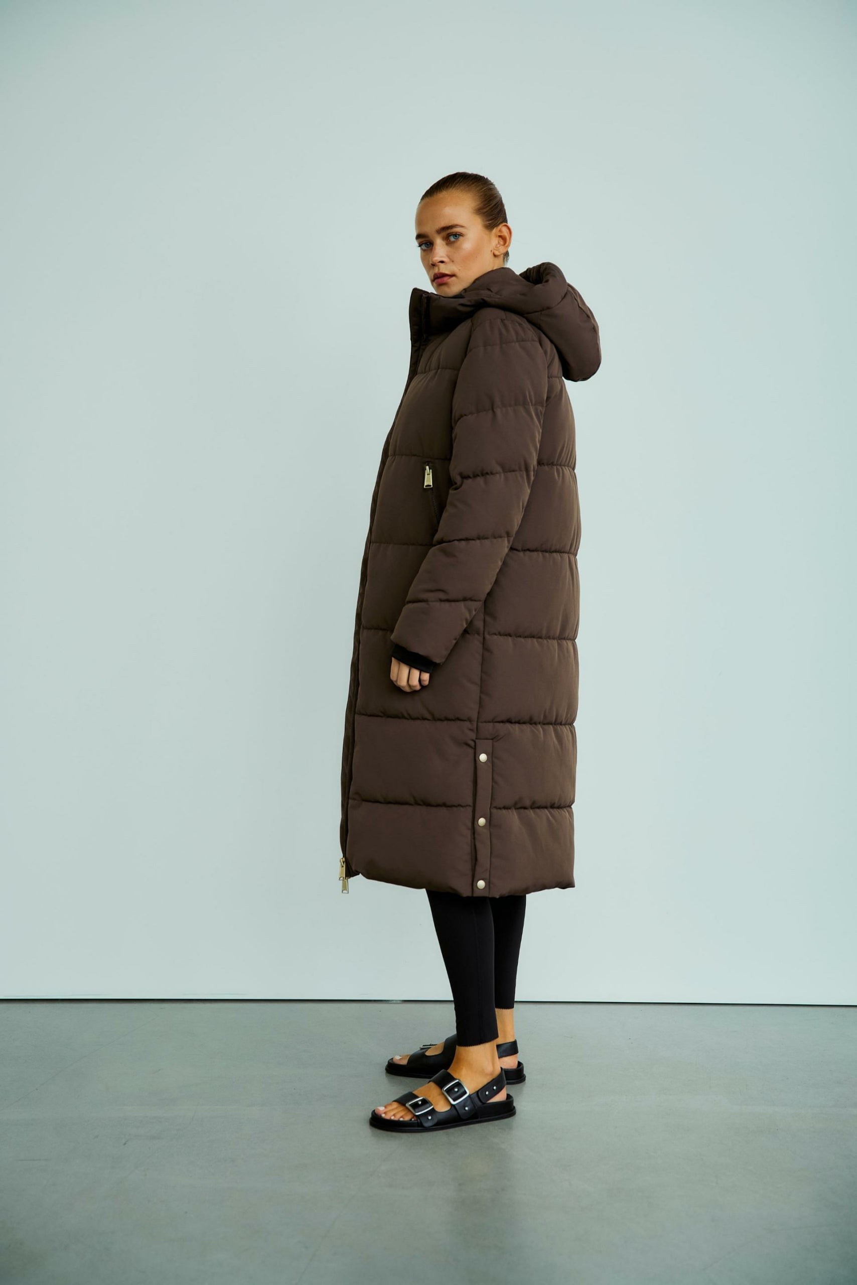 WBLGlorian Long Puffer Coat 1412 Blacken Brown