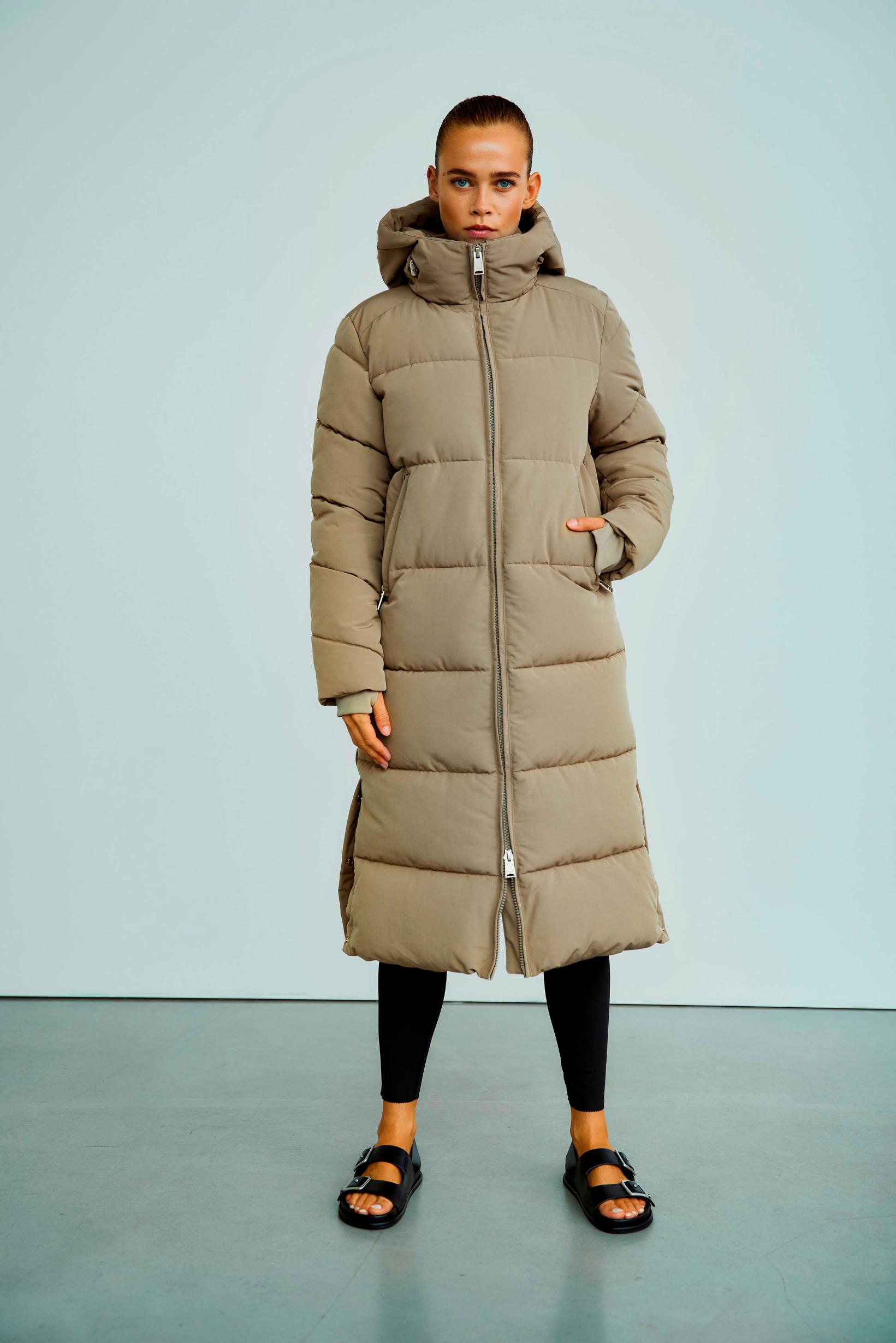 Glorian Long Puffer Coat 337 Lead Gray