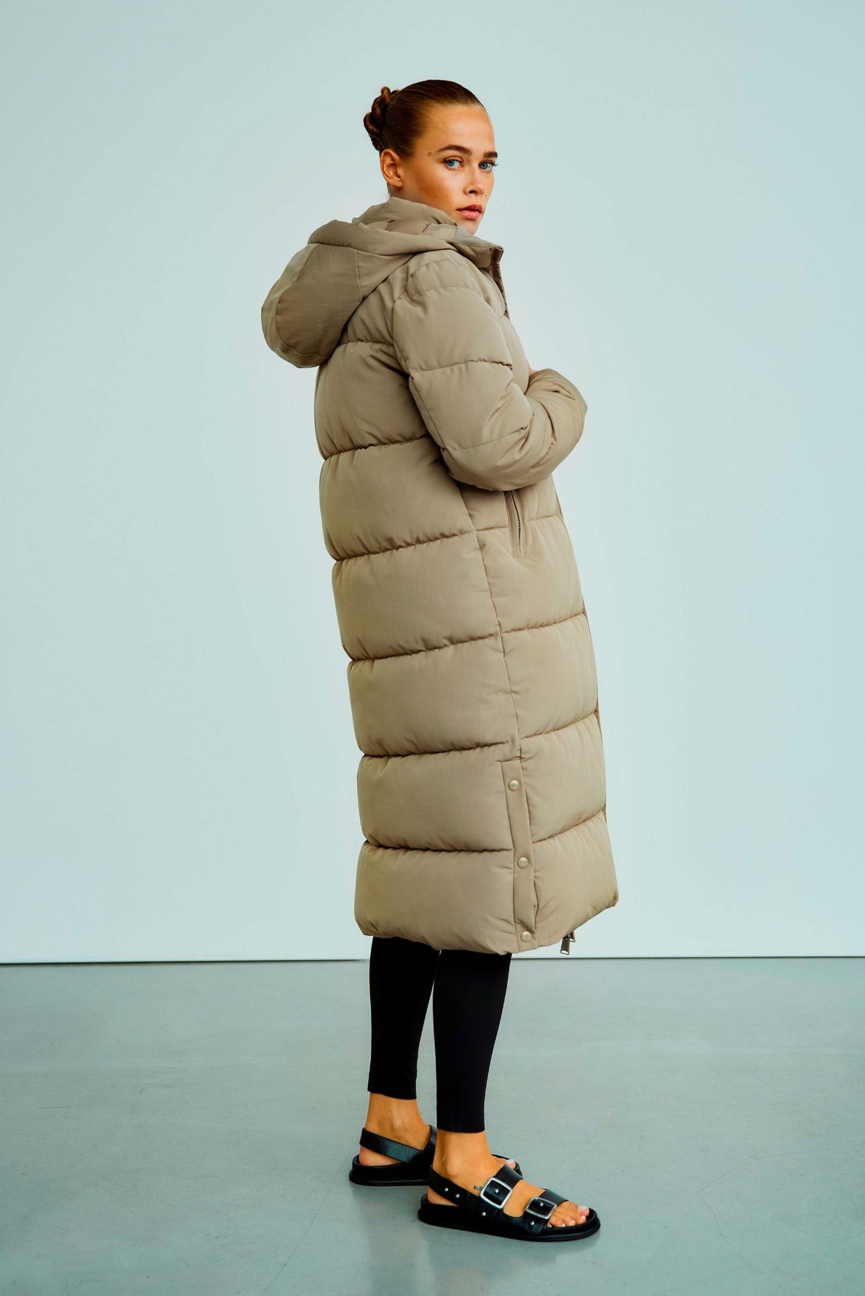 WBLGlorian Long Puffer Coat 1412 Lead Gray
