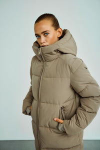 Glorian Long Puffer Coat 337 Lead Gray