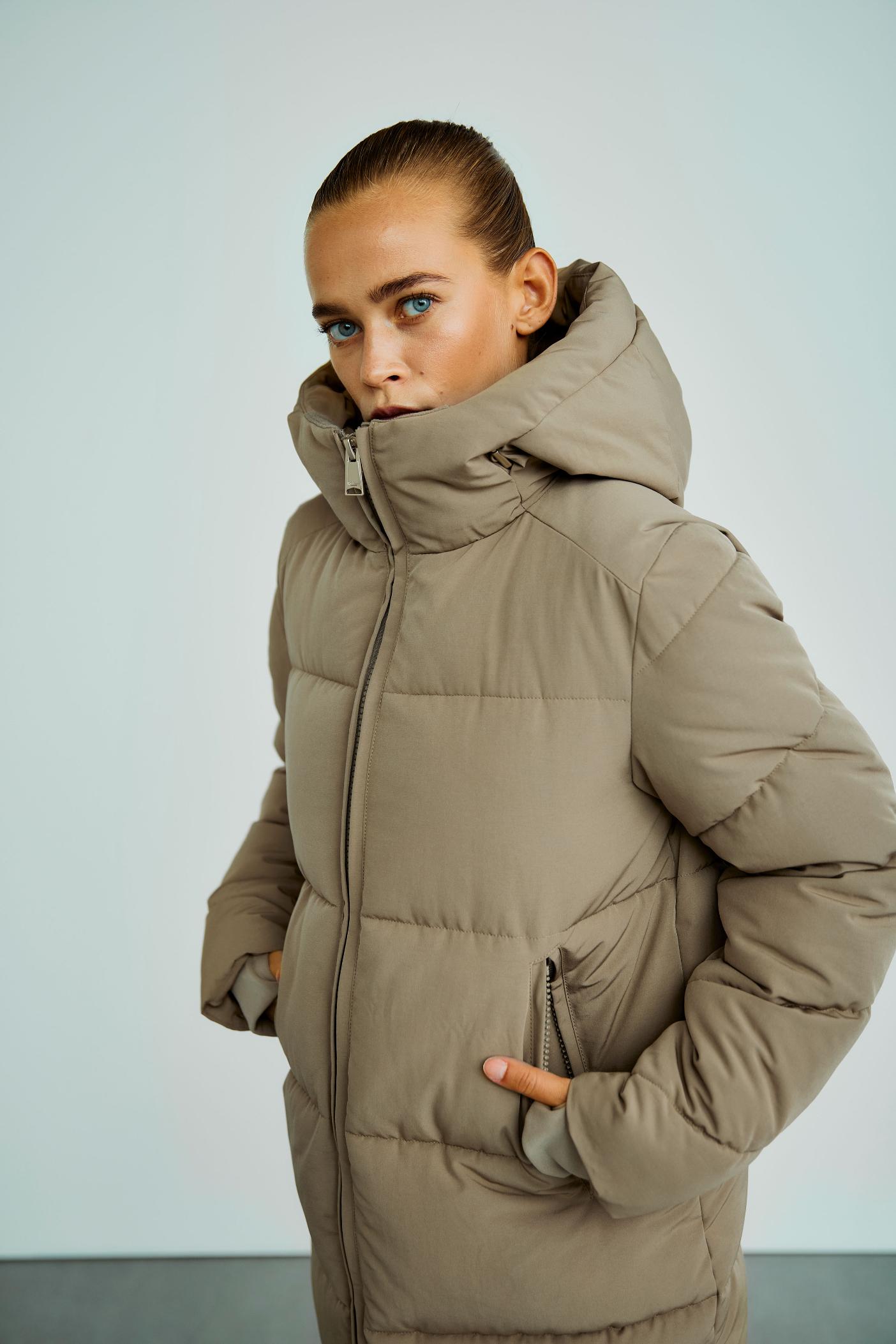 WBLGlorian Long Puffer Coat 1412 Lead Gray
