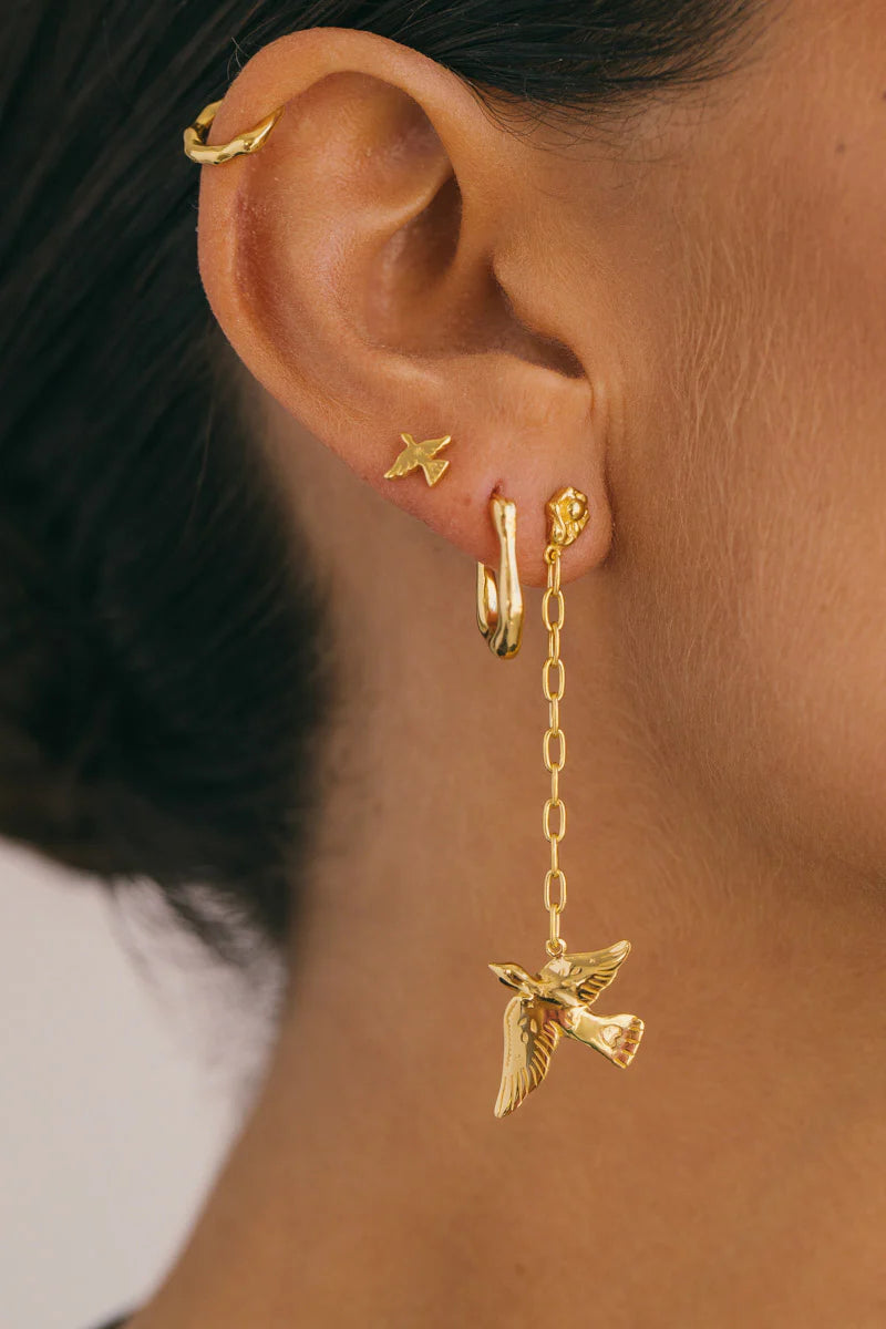 Lucky Swallow Stud WTPS019YBGP0 Gold Plated