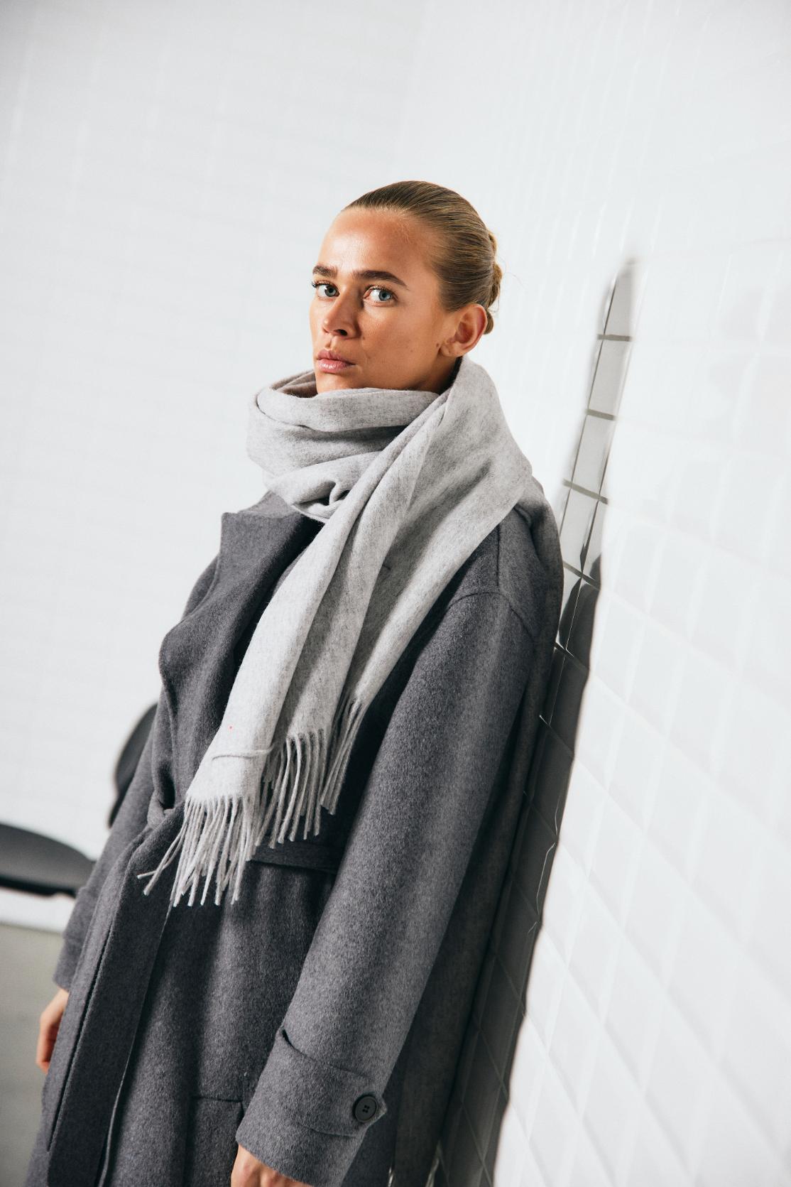 WBL Riley Wool Scarf 811 Light Grey Melange
