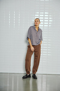 WBLHelen Batsleeve Shirt 1493 Brown Stripe