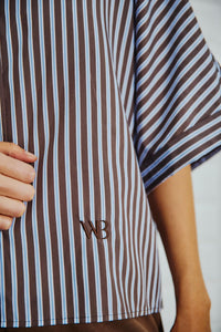 WBLHelen Batsleeve Shirt 1493 Brown Stripe