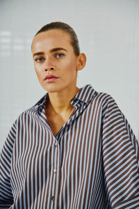 WBLHelen Batsleeve Shirt 1493 Brown Stripe