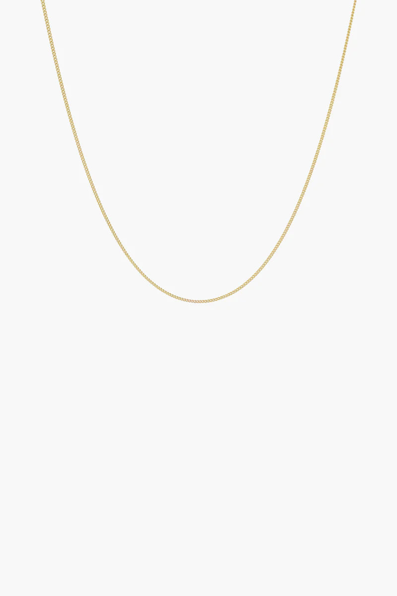 Curb Chain Necklace Gold YVKE_20790 Silver