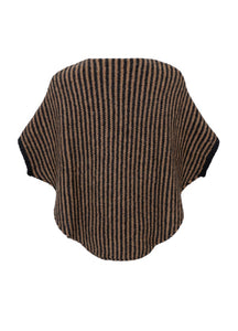 BCPella Stripe Poncho 1171 Latte/Dk Grey