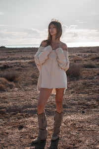 Lola Off Shoulder Sweater 22577 Light Beige