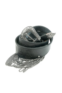 Neve Leather Chain Belt 80014 Black