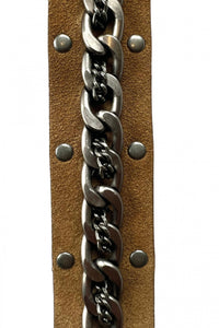 Nola Suede Metal Belt 80015 Soft Brown