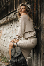 Afbeelding in Gallery-weergave laden, Row Knitted Skirt 20093 Light Beige
