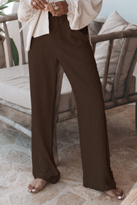 Lyana Linen Pants 20096 Dark Taupe