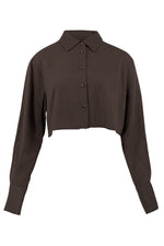 Afbeelding in Gallery-weergave laden, Seth Cropped Blouse MNO1256 Dark Taupe
