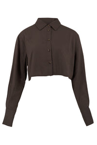 Seth Cropped Blouse MNO1256 Dark Taupe