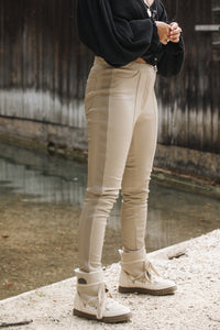 Myles PU Pants 20085-1 Beige