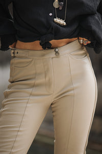 Myles PU Pants 20085-1 Beige